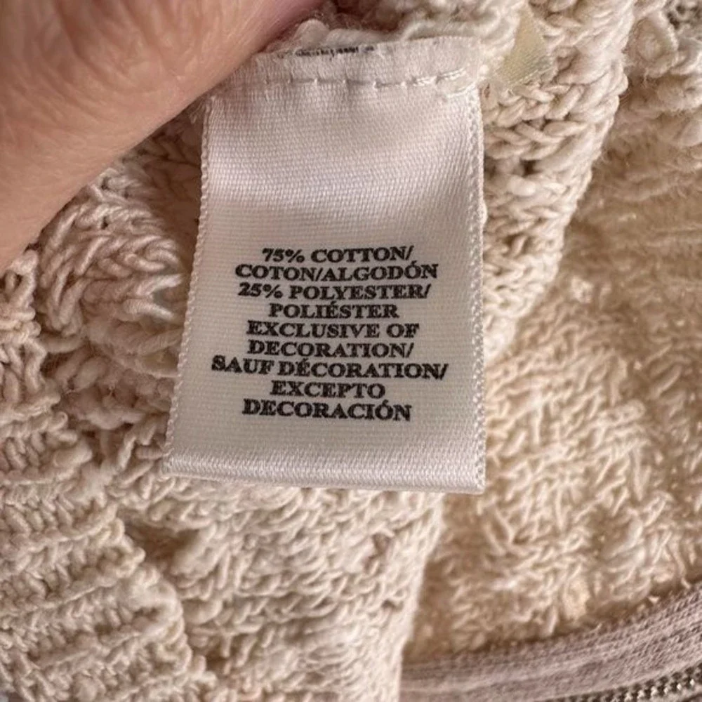 ANN‎ TAYLOR Ivory Crochet Full Zip Ladies Casual Cardigan Sweater, XS